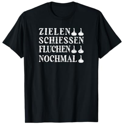 Zielen Schießen Fluchen Eisstockschiessen T-Shirt