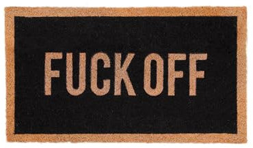 Fisura - Original F* Off Door Mat, Dirt Trapper for Indoor & Outdoor Entrance, Non-Slip With PVC Base, Coconut Fiber, Hand-Painted, 70 cm x 40 cm