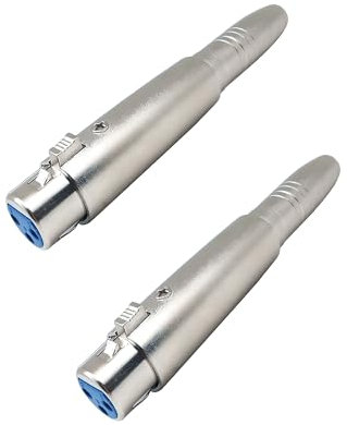 iYueMps 2Pack XLR to 1/4 Jack Adapter 3 pin XLR Female to 6.35mm Female Connector TS/TRS Jack Microphone Mixer Stereo Converter