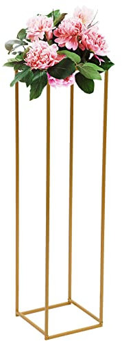 Bathrena Blumenständer-100 * 25 * 25cm Hochzeit Blumenständer-Gold Blumenständer Rack Eisen Kunst Geometrische Säule Vasen Ständer Hochzeit Party
