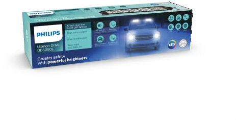 Philips Ultinon Drive 5050L LED-Zusatzscheinwerfer für Fernlichtfunktion, 10'' Double-Row Boost LED-Lightbar, 12V/24V, 3.300 Lumen + Offroad-Boost, bis zu +448 m Lichtstrahllänge, Straßenzulassung