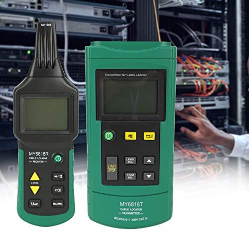 Walfront MY6818T Kabelsuchgerät 12 V-400 V AC/DC Leitungssuchgerät Kabeldetektor Wire Tracker für Metallkabel Rohrmelder Tester Line Tracker Ortungsgerät für Kabel Leitungsfinder