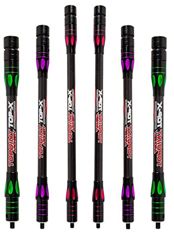 Elkrich Bogenschießen Carbon Bogen Stabilisator Stange 10 12 15 Balance Bar Seitenstange Extender Seitenstangen Stabilisator für Compoundbogen Recurvebogen (Rot, 12)