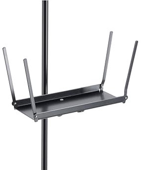 K&M 13105 Notenablage Schwarz Aluminium mit 9 cm x 24 cm Fläche mit 4 klappbaren Streben - klemmbar an Rohre bis ø 3 cm