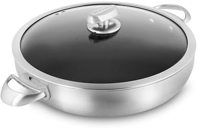 Scanpan CX+ 12.5 Braiser - 5.5-quart - Stratanium Plus Nonstick Chef's Pan - 5-ply Stainless Steel