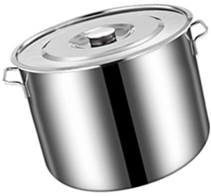 Olla de Acero Inoxidable Grande Con Tapa para Sopa, Estofado, Cocinar a Fuego Lento e Inducción