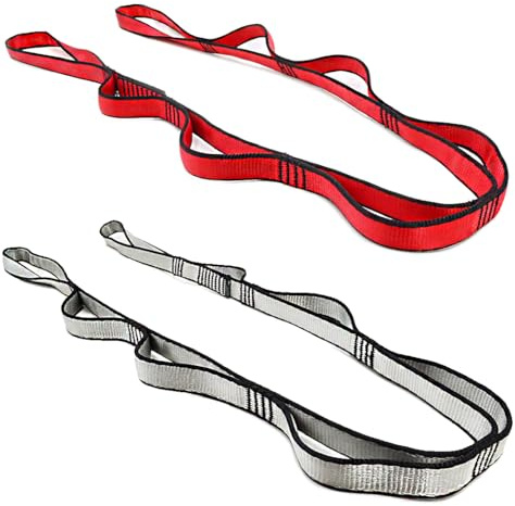 Bwilixiumei 2Pcs Daisy Chain Multipurpose Anti-Gravity Yoga Belt, Climbing Rope, Hammock Rope - 24KN Double-Layer Adjustable Nylon Strap