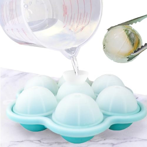Runde Eiswürfelform, Bälle Eiswürfel Formen mit Deckel, Eiswürfelform Groß Silikon Wiederverwendbar Eiswürfelformen, BPA Frei Ice Cube Tray, Eiskugelform für Bier, Cocktails, Whisky