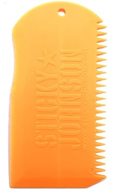 Sticky Johnson Surfboard Wax Comb – Ergonomic, Heavy-Duty Wax Remover & Texturizer for Maximum Grip (Mango)