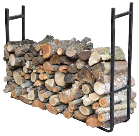 Oxeo Range bûches XXL Extensible - Range Bois Grande Hauteur Grosse capacité - Hauteur 1.5 m - Acier revêtement époxy