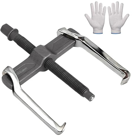 Estrattore a 2 Bracci da 100mm, con un Paio di Guanti in Cotone,Estrattore Cuscinett,iRinforzato Estrattore Universale a 2 Griffe,per la Rimozione di Piccoli Cuscinetti, Ingranaggi, Puleggia
