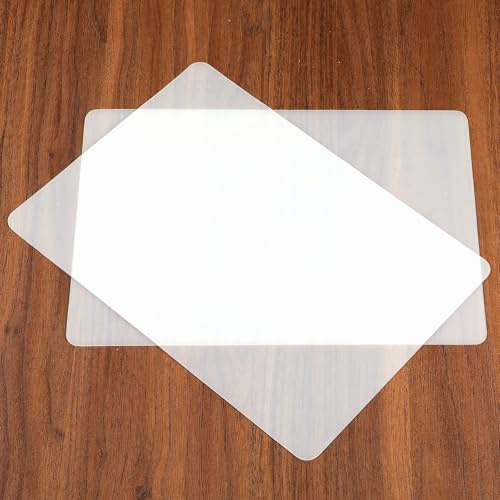 2PCS Non-Slip Table Mat Silicone Tray Mats Heat Resistant Plastic Placemats Wipeable Matte Clear Countertop Protector Liner for Kitchen Baking Pastry, Table, Coffee, Crafts(30x21cm, Translucent)