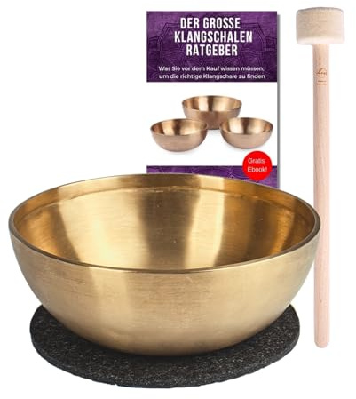 Peter Hess Therapieklangschale Kehlkopfschale (16,5 cm, 700 g) mit Filzschlägel und Filzuntersetzer | Klangschale für Kehlkopf und Hals (Premium ohne Anlaufschutz)