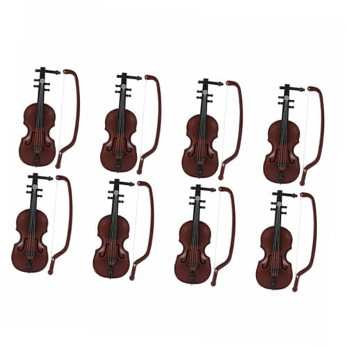 ERINGOGO 8sätze Miniatur Geigen Für Weihnachten Teiliges Aus Realistischer Mini-violine Dekoration Für Puppenhaus Und -projekte Fördert Kreativität Und Vorstellungskraft Von Kindern