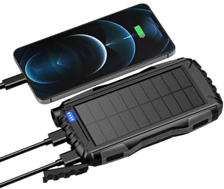 Solar Power Bank, Portable Charger, 42800 mAh Lightweight Fast-Charging, Outdoor Supply Camping Accessory, 7.68 x 4.02 x 1.38 inches, for Phones, Cameras, Travel, and Use