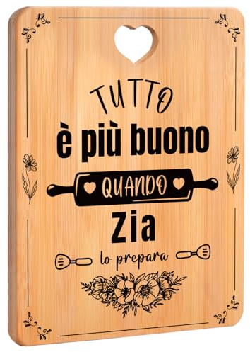 Regalo Zia, Idee Regali Zia 2026, Regalo Zia Compleanno, Regalo per Zia, Regali per Zia Cucina Utili, Tagliere in Bambù.