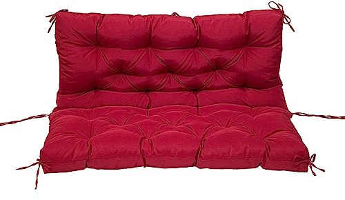 Genérico Cojines de Asiento para Columpio de jardín con Respaldo cojín de Repuesto Impermeable para Banco de 2 o 3 Personas para Patio Porche jardín Columpio Color Vino Tinto 59 x 39.4 Pulgadas