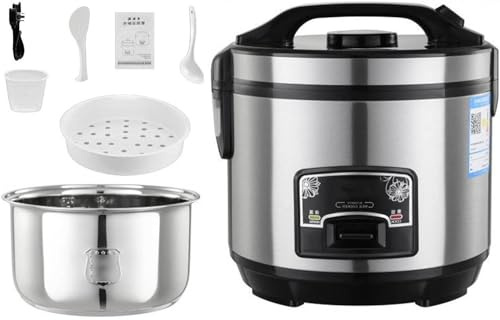 Electric Rice Cooker & Food Steamer, 304 Stainless Steel, 6L Capacity, Keep-Warm Function, 220-240V UK/EU Power, Ideal for 5-8 Persons
