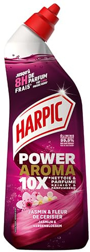 Harpic Gel WC Nettoyant Antibactérien Jasmin & Fleur de Cerisier 750ml | Power Aroma - Surpuissant, Nettoie et parfume
