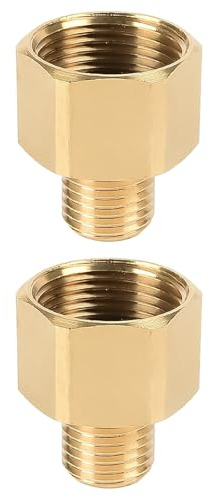 SagaSave 2 adaptadores de lavadora a presión, hembra de 22 mm a macho de 14 mm plano, acoplamiento de arandelas de latón, adaptadores de lavadora de alta presión, accesorio de manguera de tubería de