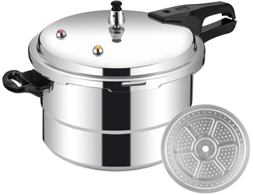 Pentola a Pressione per Fornelli | Cottura Riso 5 Litri con Accessorio Vapore - Pentola in Lega di Alluminio per Carne Pollame Verdura Pesce Cucina Casa Ristorante