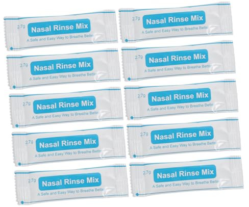 OATIPHO 1 Box Non-iodized Nasal Rinse Salt Packets Fine Ground Saline Sachets Fast Dissolve for Daily Nasal Cleaning and Sinus Care Suitable for Adults
