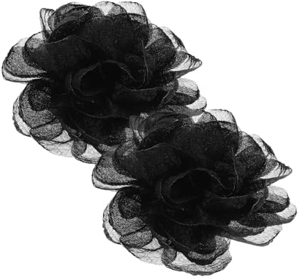 WATIIFUFU 2 St Blomsterskorclips i Robust Avtagbara Skospännen för Dam Tidlös Design i Svart Dekorativa Accessoarer för Högklackade vid Bröllop och Fest