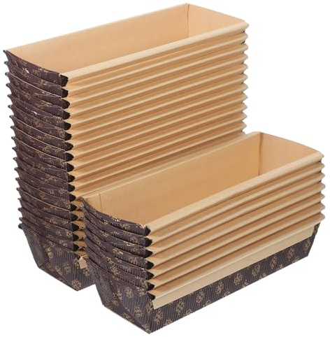 ULTECHNOVO Moldes Rectangulares de Papel para Hornear Pan 200X65X45 MM 50 Unidades Desechables Antiadherentes Aptos para Horno y Microondas Ideales para Tostadas y Repostería Casera