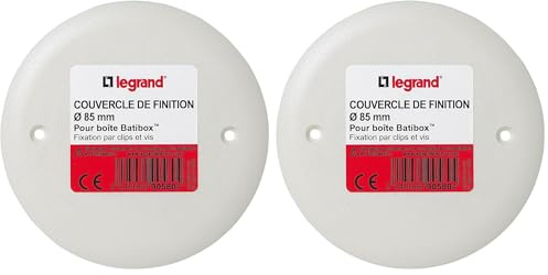 LEGRAND | Couvercle De Finition Rond - Diam. 85 Mm, Batibox, Fixation Par Clips Et Vis, Usage Intérieur Uniquement, Plastique Blanc Sans Halogène (Lot de 2)