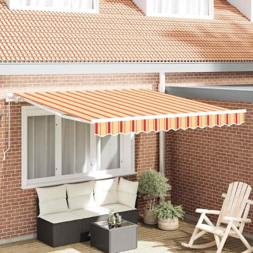 Generico Tenda da Sole Rigato Giallo e Arancione 3,5 x 2,5 m,Casa e Giardino,Prato e Giardino,Vita all'aperto,Tende da sole-3330249
