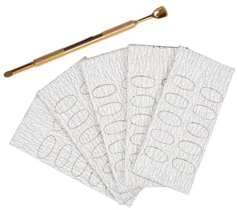BIUDECO Herramienta para Empujar Cutículas en Forma de Herradura de Acero Inoxidable Almohadilla Abrasiva, Adecuado para Pedicura y Manicura en Casa o Salón