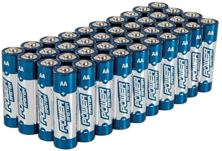 Powermaster 827540 Lot de 40 Piles Alcalines Super LR6 type AA