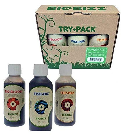 BioBizz Try Pack Outdoor Organic Fish Mix Bio Bloom Top Max Plant Fertilizers Starter Kit