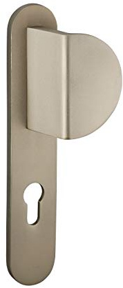 THIRARD - Ensemble de Poignées pour Porte d'Entrée Palière - Aluminium Anodisé Inox - Aileron Réversible - Carré 7 mm - Entr'Axes 195 mm - Design Élégant - Gris
