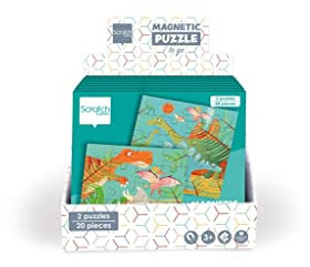 Magnetpuzzle Dinosaurier, Ausklappbuch für daheim und unterwegs, Puzzle für Kinder ab 3 Jahren