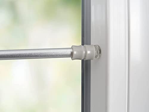 HUGG - Klemmfix -fx.7- ausziehbare Scheibenstange - ohne Kleben oder Bohren - 40-60 cm lang, Silber, 1 Stück