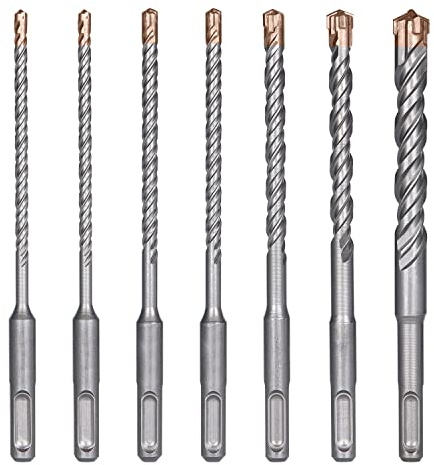 flintronic SDS PLUS betongborrset, SDS borrset – 7 delar 4 5 6 6 8 10, 12 x 160 mm, SDS-stenborr med 4 skärar, betongborr, stenborr, kompatibel med Bosch Hilti Makita Metabo borrhammare