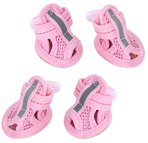 iplusmile 4stücke Sommer Atmungsaktive Hundesandale Mesh-haustierschuhe Flexible Sohle Anti-rutsch-Sneakers Haustierbedarf Hundeschuhe Für Heißen Asphalt Schutz