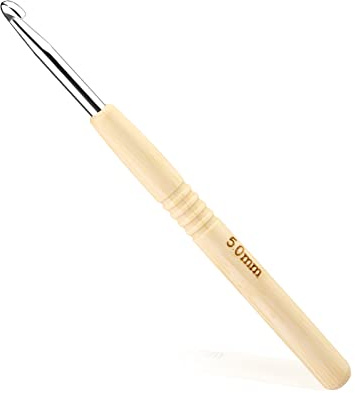 Ruasol 5 mm Häkelnadel, Ergonomischer Griff für Arthritische Hände | Ergonomische Häkelnadel Holzgriff häkeln Extra Leichte Stricknadeln für Anfänger und Häkelgarn
