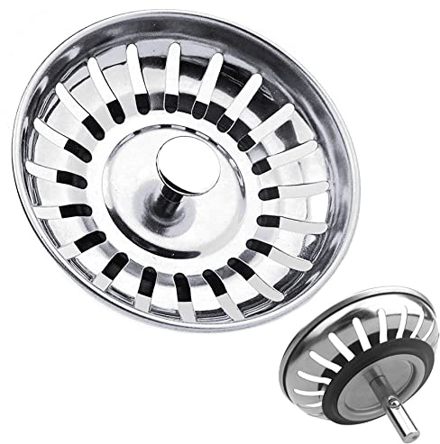 Tomario Kitchen Sink Plug Strainer Stainless Steel Strainers Sink Plugs Replacement for Food/Hair Catcher, Hole Diameter 78mm 80mm 82mm 84mm(1, 80mm), SS1025