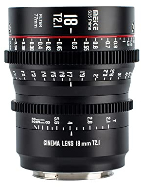 Meike 18mm T2.1 S35 Weitwinkelobjektiv: Festbrennweite 18mm, T2.1, S35 Sensorabdeckung, 10 Gruppen, 15 Elemente, Metall, Kompakt, Ideal für Video, EF & PL Mount