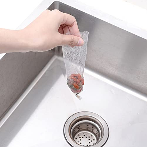 100 Pieces Kitchen Sink Strainer Trash Bag, Disposable Mesh Sink Strainer Bags Sink Drain Trash Mesh Bag for Collecting Kitchen Food Waste Leftover Garbage