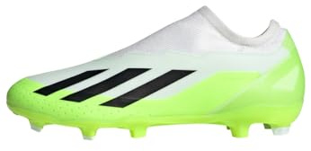 adidas Unisex X CRAZYFAST.3 LL FG, Cloud White/Core Black/Lucid Lemon, 44 2/3 EU