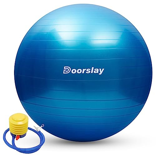 doorslay Gymnastikball inkl. Luftpumpe, Yoga Ball 55cm/65cm/75cm, Stability Pilates Ball Trainingsball, Anti-Burst Fitnessball für Fitness, Yoga, Gymnastik, Core Training, Büro