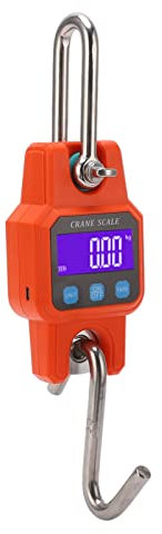 Gepäckwaage, Hängewaage, 300 Kg Reichweite, Einfache Bedienung, Breite Anwendung, Digitale Anzeige Zum Angeln (Orange)