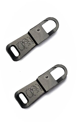 Zpsolution Stainless Steel Zipper Pulls - More Sturdy Zipper Pull Replacement for Luggage Suitcase Backpacks - Easy Use for Broken And Missing Zipper Pulls (Stainless Steel 2Black)