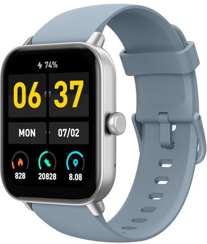 TOOBUR Orologio Smartwatch Donna Uomo, 1.8 Fintess Tracker con Alexa, Chiamate Risposta, 100 Sport, Contapassi e Cardiofrequenzimetro, Impermeabile IP68 per il nuoto, Compatibile con iOS Android