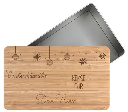 die-veredler Personalisierte Keksdose mit Namen Stollenbox Metalldose 2700ml für Christstollen mit Wunschnamen persönliches Geschenk für Weihnachten Plätzchendose Weihnachtskekse D02