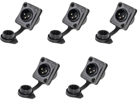 Rordigo 3 Pole Holder 3 Pole Waterproof Male and Female Microphone Audio Plug Xlr Balanced Threaded XLR Holder, D