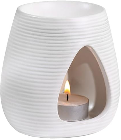 Gwezmxs Weiß Birnenförmig Aromatische Duftlampen, Duftlampe für ätherische öle, Duftlampe Keramik, Duftlampen Teelicht, Aromalampen, Essential Oil Burner 11 * 11 * 9cm